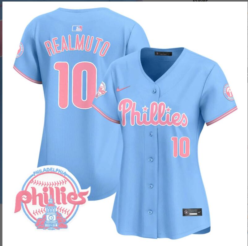 Women Philadelphia Phillies #10 Realmuto blue 2024 MLB jersey